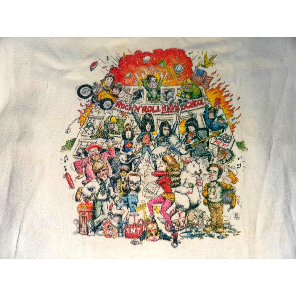 VINTAGE 80's RAMONES ROCK N ROLL HIGH SCHOOL TEE